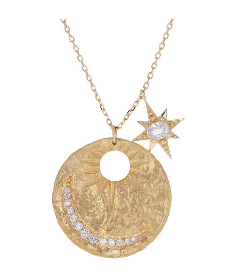 Celine Daoust Crescent Sapphire Star Necklace