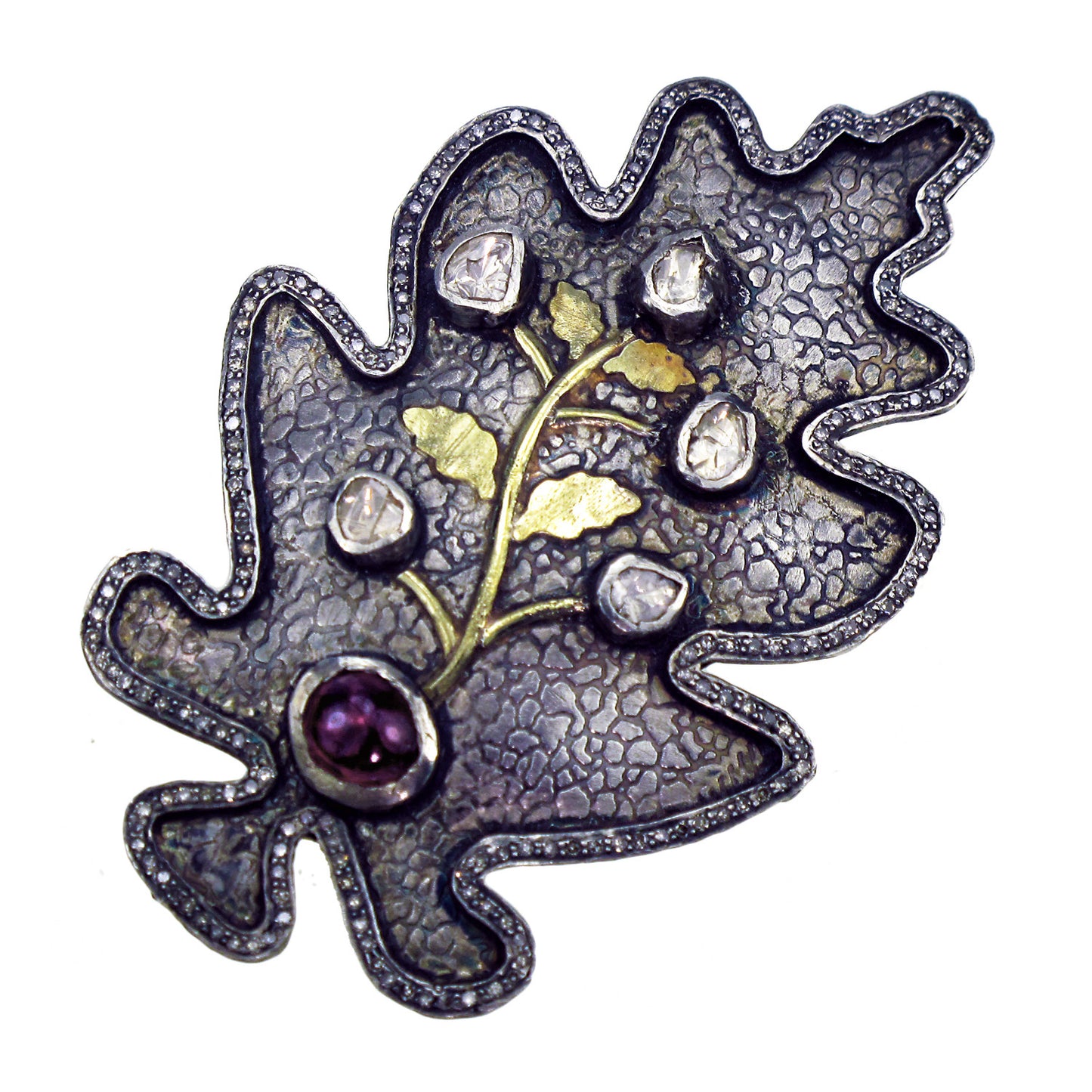 Sedoni Collection Diamond Leaf Pin