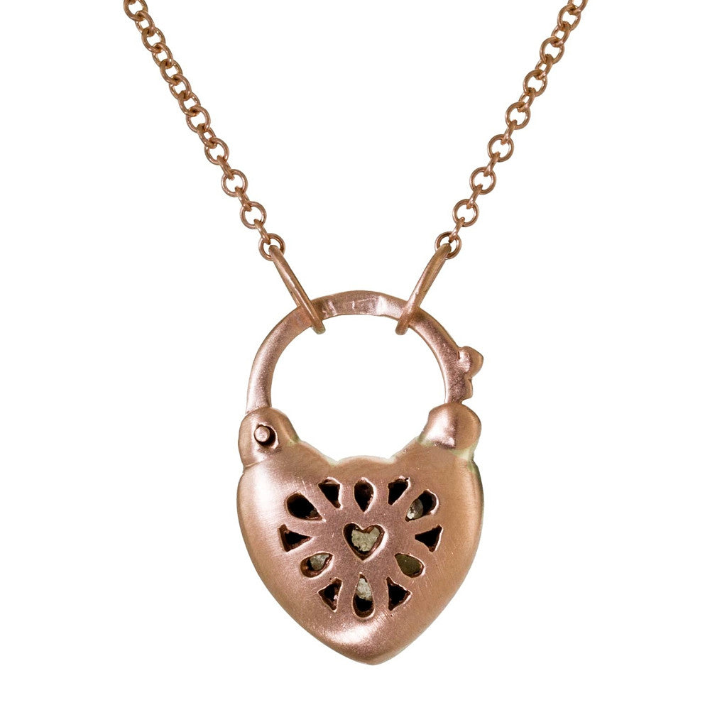 rose gold heart, diamond heart, diamond heart padlock, padlock necklace, padlock heart, Arik Kastan jewelry, sedoni gallery jewelry, huntington jewelry, new classic jewelry,