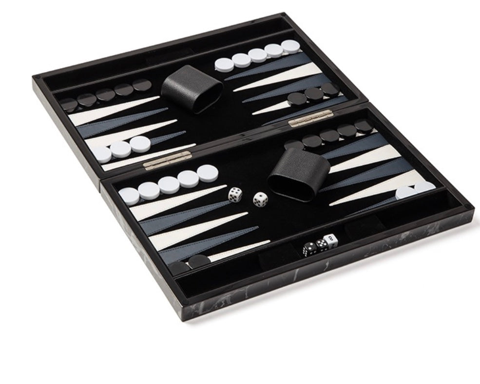 Backgammon Set With Black Velvet Interior