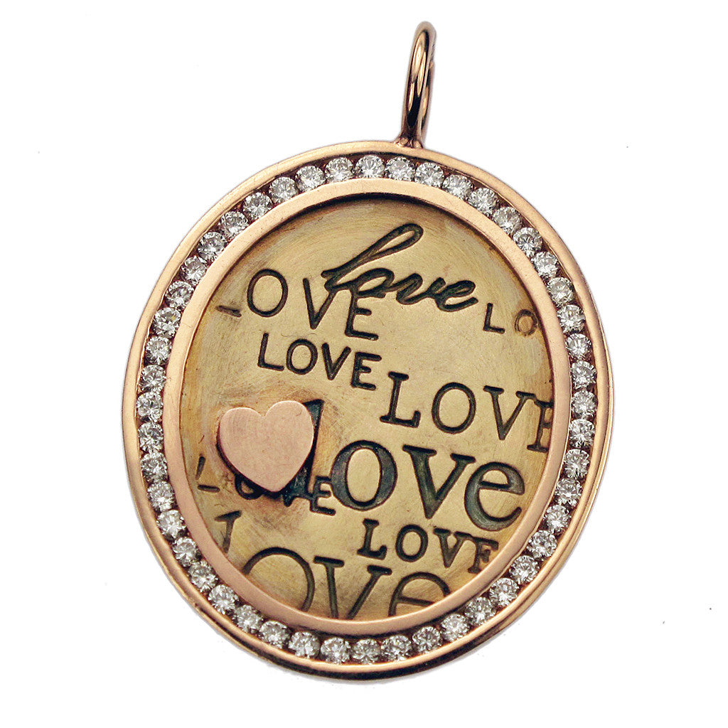 Heather Moore diamond oval, heather moore jewelry, heather moore charm, love charm, sedoni gallery heather moore, sedoni gallery, personalized jewelry, custom jewelry, hand stamped jewelry, heart charm