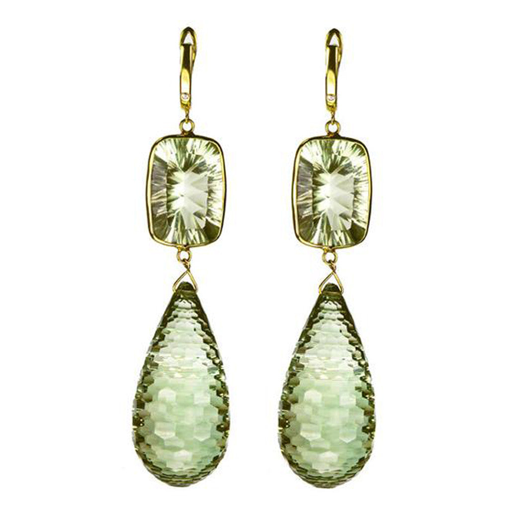 green amethyst earrings, statement earrings, faceted amethyst, real housewives earrings, statement earrings, green statement earrings, sedoni gallery  jewelry