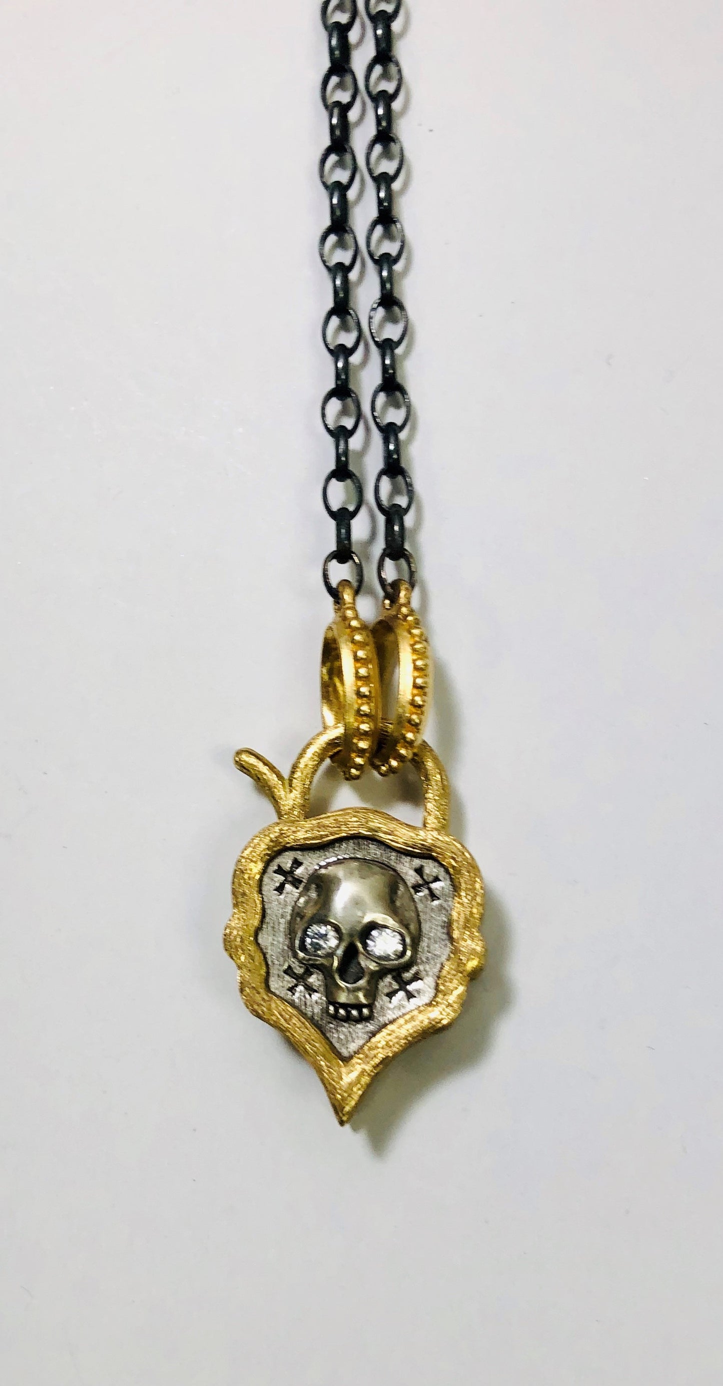 Skull with Diamond Pendant